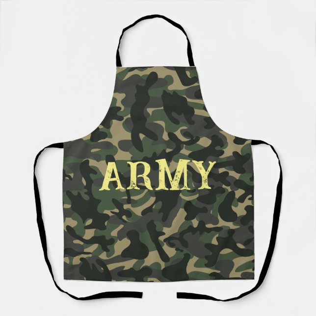 Army military camouflage green apron (Front)