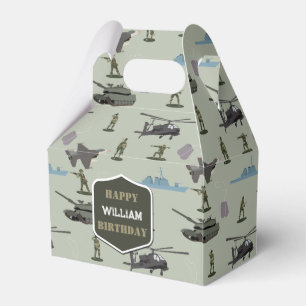 Army Military Camouflage Green Camo Birthday Favor Box
