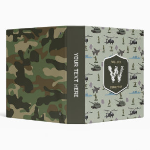 Army Military Camouflage Green Camo Pattern Binder