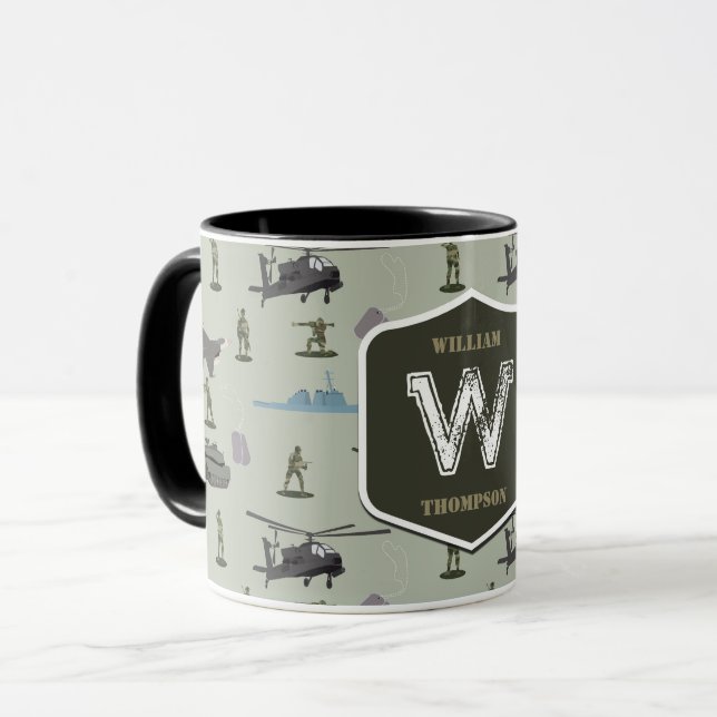 Army Military Camouflage Green Camo Pattern Mug (Front Left)
