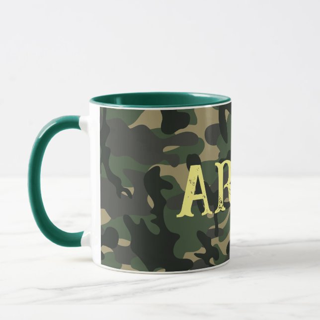 Army military camouflage green mug (Left)
