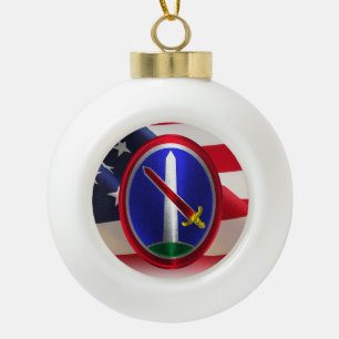 Army Military District Washington Keepsake Ceramic Ball Christmas Ornament