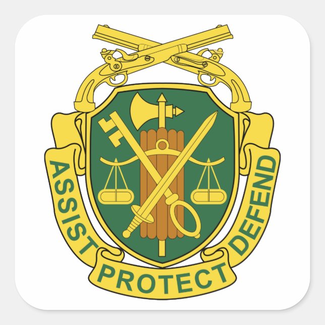 Army Military Police Corps Square Sticker (Front)