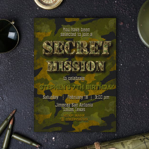 Army - Military - Soldier - Boy Birthday Invitation