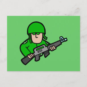 Army Military Soldier Camo Green Designer Art Postcard