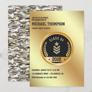 Army/Military themed Graduation Party Invitation