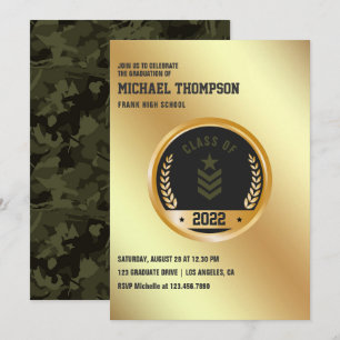 Army/Military themed Graduation Party Invitation