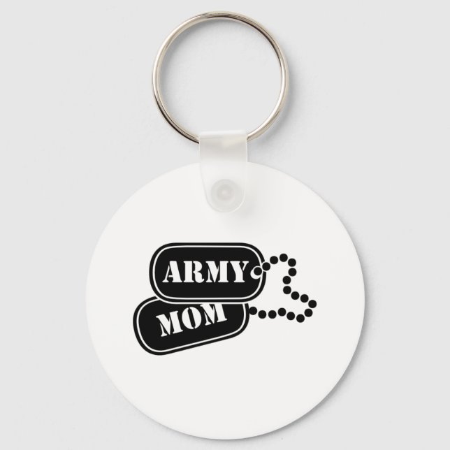 Army Mom Button Keychain (Front)