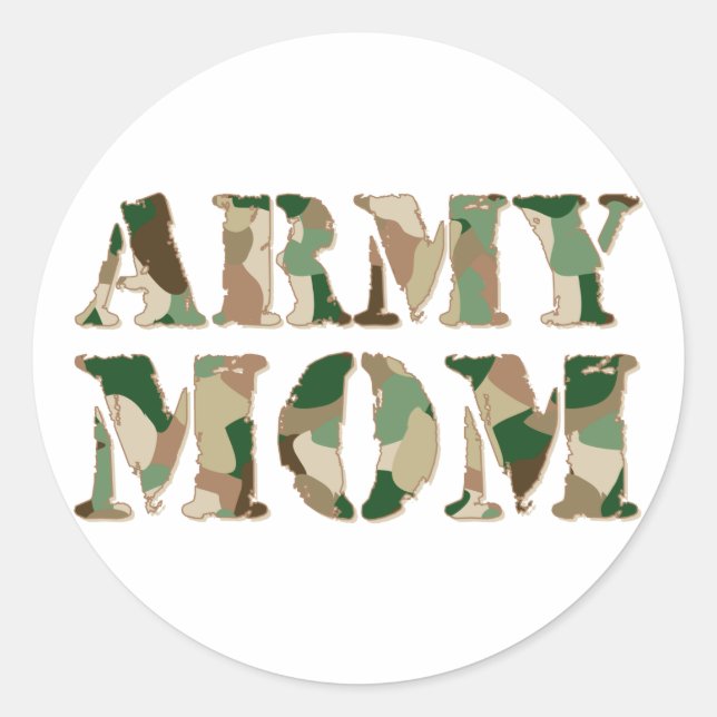 Army Mom camo Classic Round Sticker (Front)