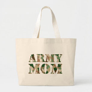 Army Mom camo Large Tote Bag