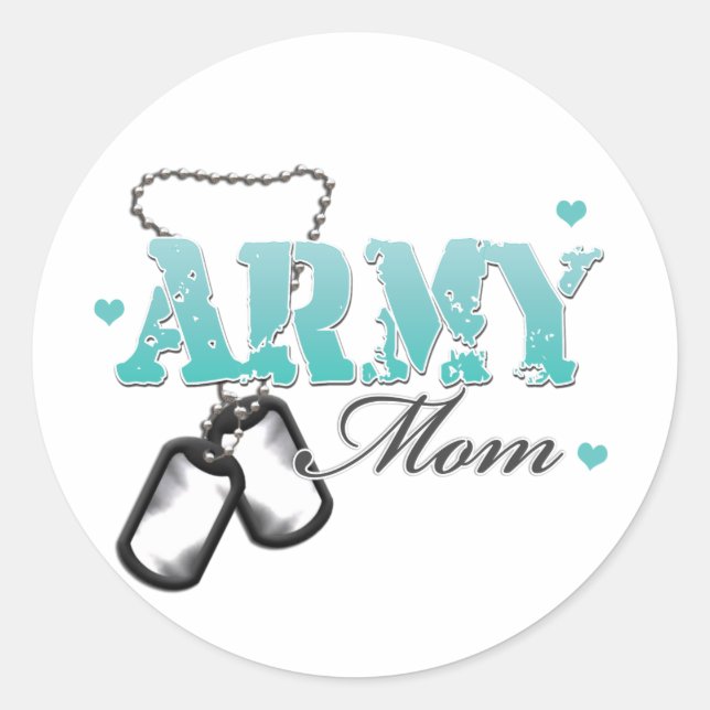 Army Mom Classic Round Sticker (Front)