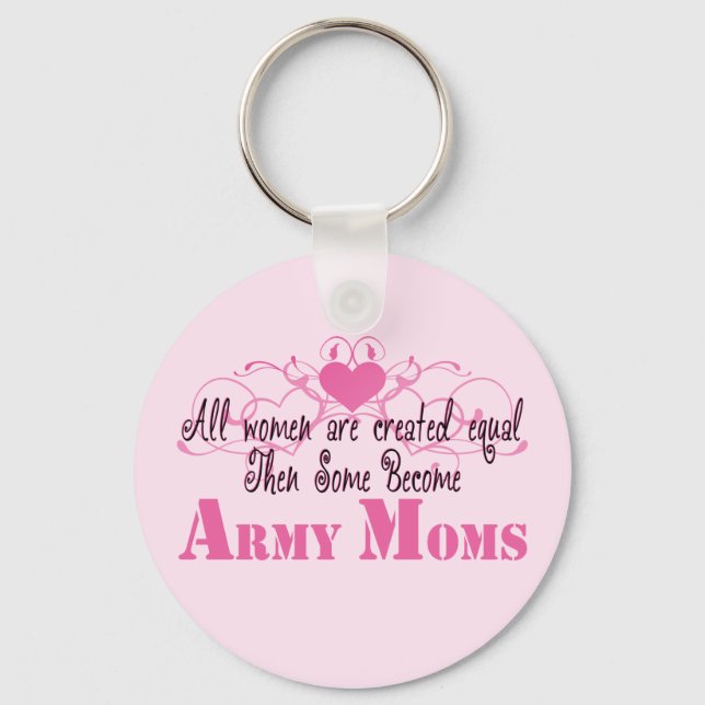Army Mom, Created Equal Keychain (Front)