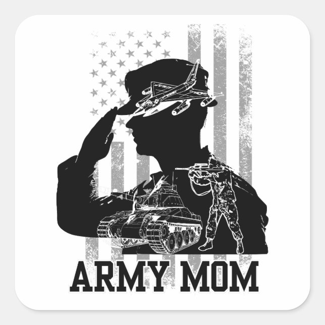 Army Mom Square Sticker (Front)