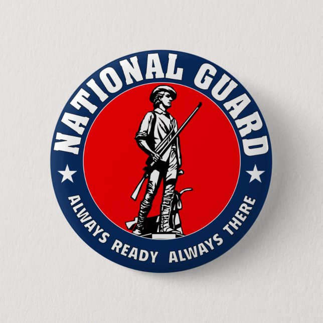 Army National Guard Military Logo 2 Inch Round Button (Front)