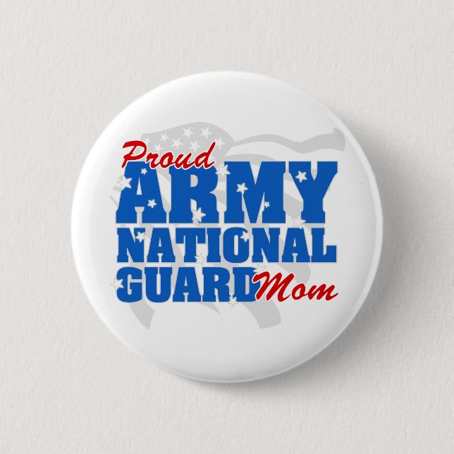 Army National Guard Mom 2 Inch Round Button (Front)