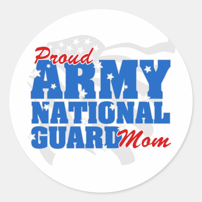 Army National Guard Mom Classic Round Sticker (Front)