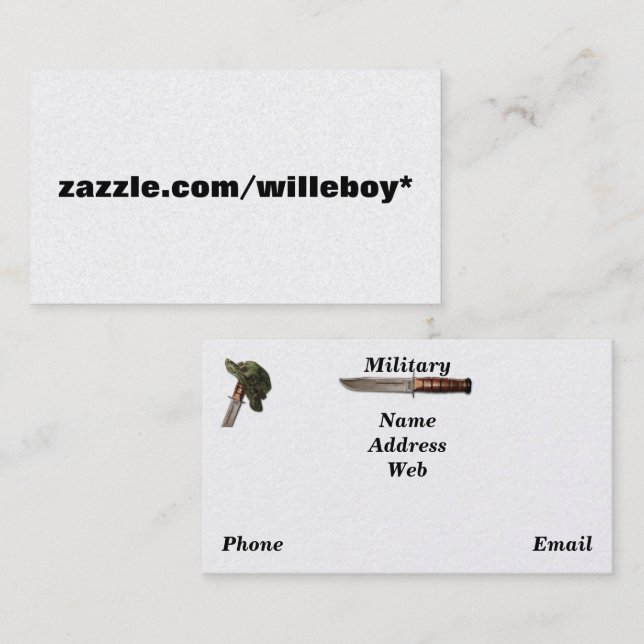 Army Navy Air force Marines LRRP Business Card (Front/Back)