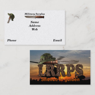 Army navy air force marines rangers surplus business card