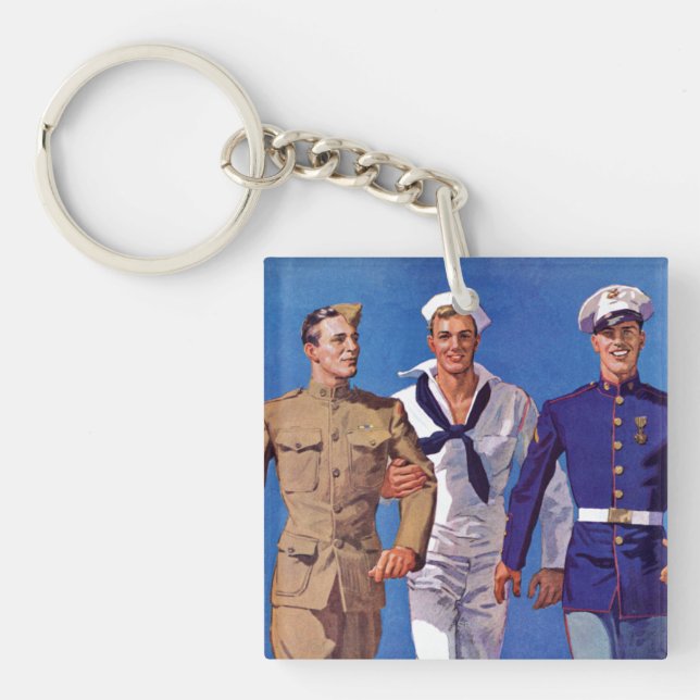 Army, Navy & Marines Keychain (Front)