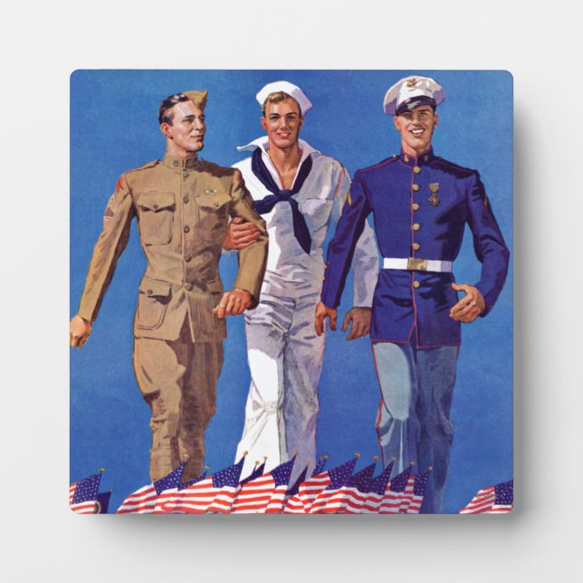 Army, Navy & Marines Plaque (Front)