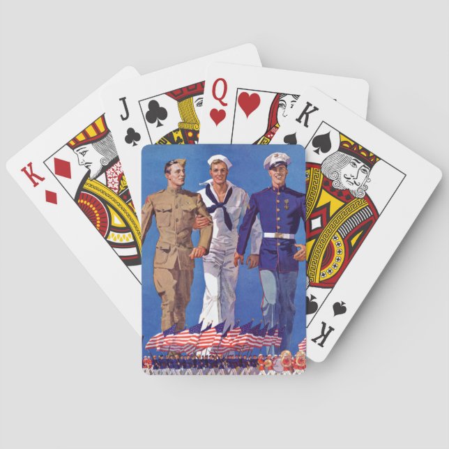 Army, Navy & Marines Playing Cards (Back)