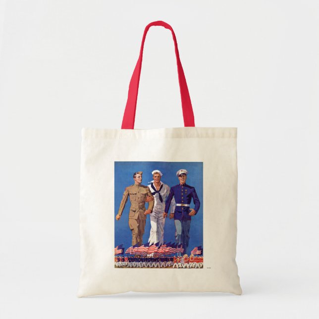 Army, Navy & Marines Tote Bag (Front)