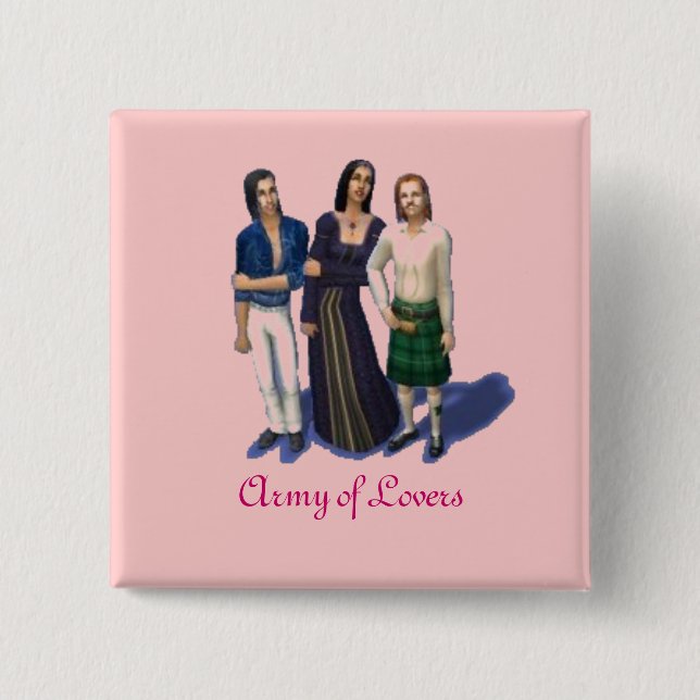 Army of Lovers--the simlish version 2 Inch Square Button (Front)