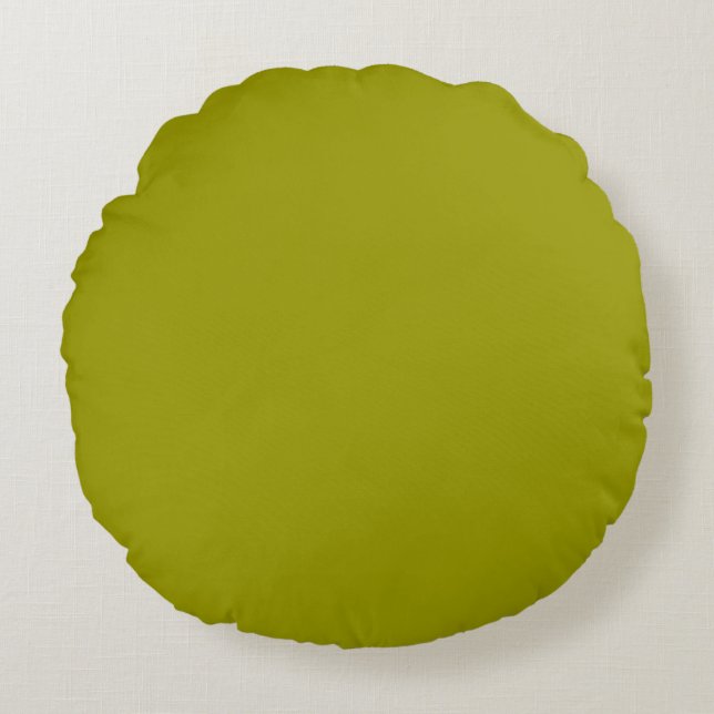 Army Olive Leaf Green solid plain colour Custom Round Pillow (Front)