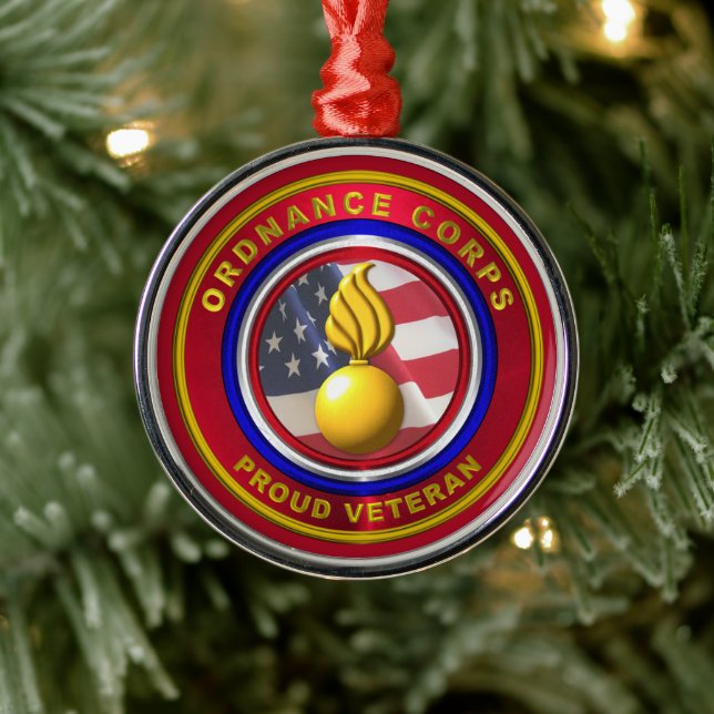 Army Ordnance Corps Veteran Christmas Metal Ornament (Tree)