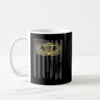 Army Parachute wings badge and US Flag airborne  Coffee Mug
