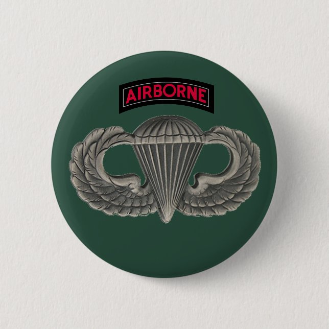 Army Parachutist 2 Inch Round Button (Front)