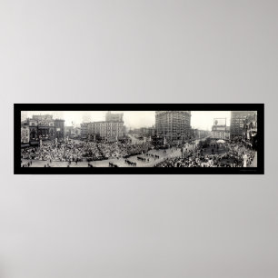 Army Parade Detroit Photo 1914 Poster