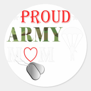 Army Paratrooper Proud Mom Apparel Airborne Dog Ta Classic Round Sticker