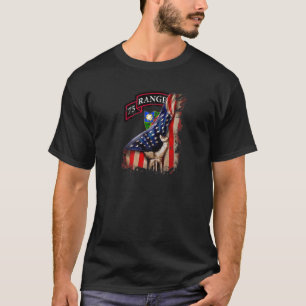 Army Ranger 75Th Ranger Regiment Scroll Flag Tear T-Shirt