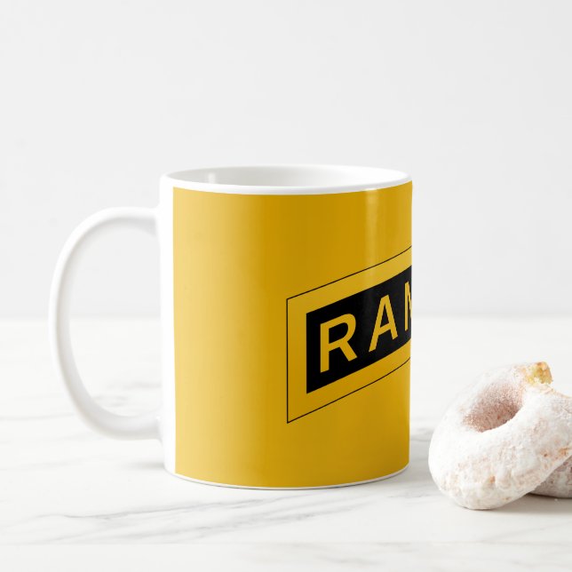 Army RANGER Military Symbol Text Design Coffee Mug (With Donut)