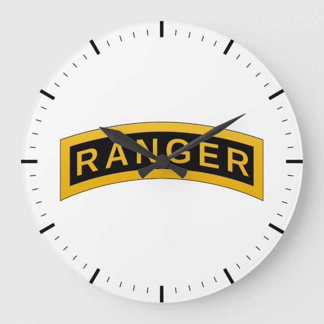 Army RANGER Military Symbol Text Design Large Clock (Front)