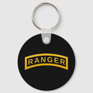 Army RANGER Military Symbol Text Design on black Keychain