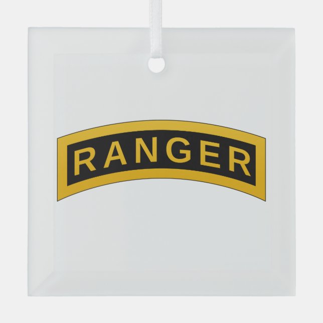 Army Ranger School Tab Glass Ornament (Front)