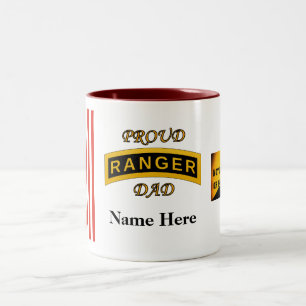 Army Ranger School Tab - Proud Dad - Two-Tone Mug