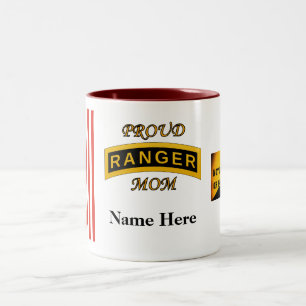 Army Ranger School Tab - Proud Mom - Two-Tone Mug