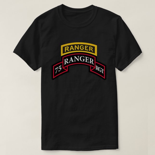 Army Ranger Shirt - 75th Ranger - Scroll & Tab "Cl (Design Front)