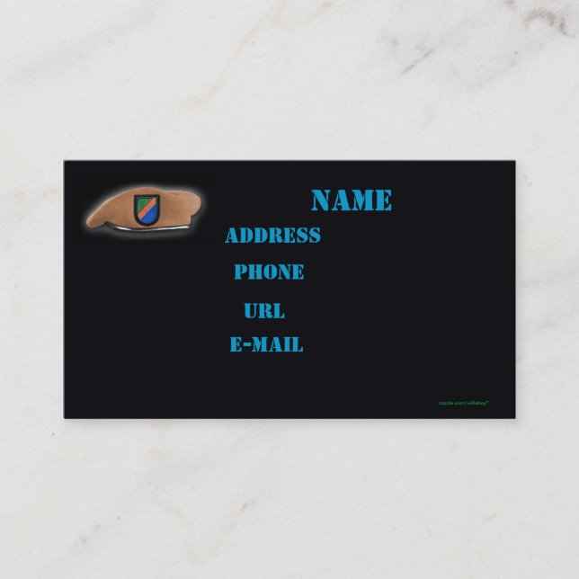 army rangers beret veteran patches business Card (Front)