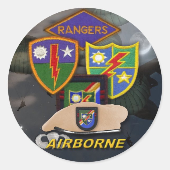 army rangers veterans scrapbooking sticker (Front)
