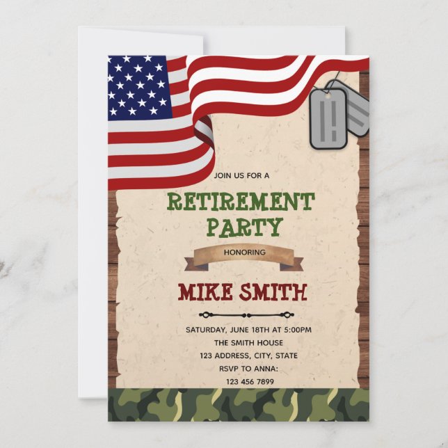 Army retirement party invitation (Front)