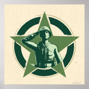 Army Sarge Salutes Poster