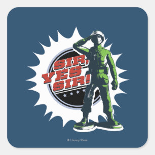 Army Sarge: Sir, Yes Sir! Square Sticker