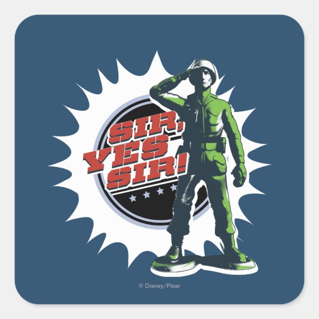 Army Sarge: Sir, Yes Sir! Square Sticker (Front)