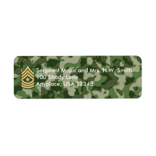 Army Sergeant Major Camoflage Address Label