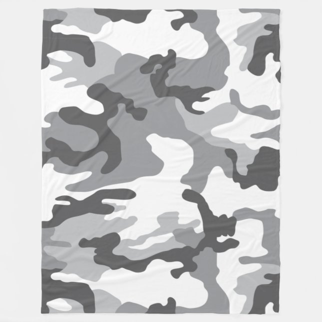 Army Snow Camouflage Fleece Blanket (Front)