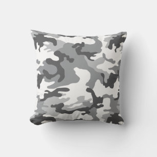 Army Snow Camouflage Fleece Blanket Throw Pillow